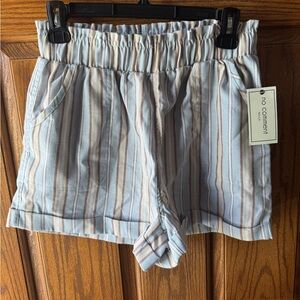 Juniors Striped Shorts - Blue and White
